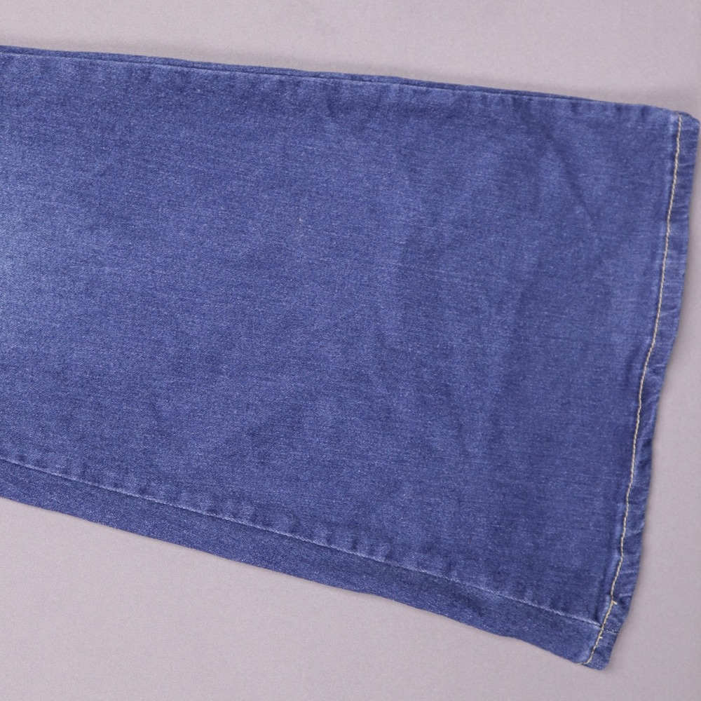 Floral Embroidered Bell Bottom Flare Jeans Medium Wash Blue Rose Denim L - Picture 2 of 8